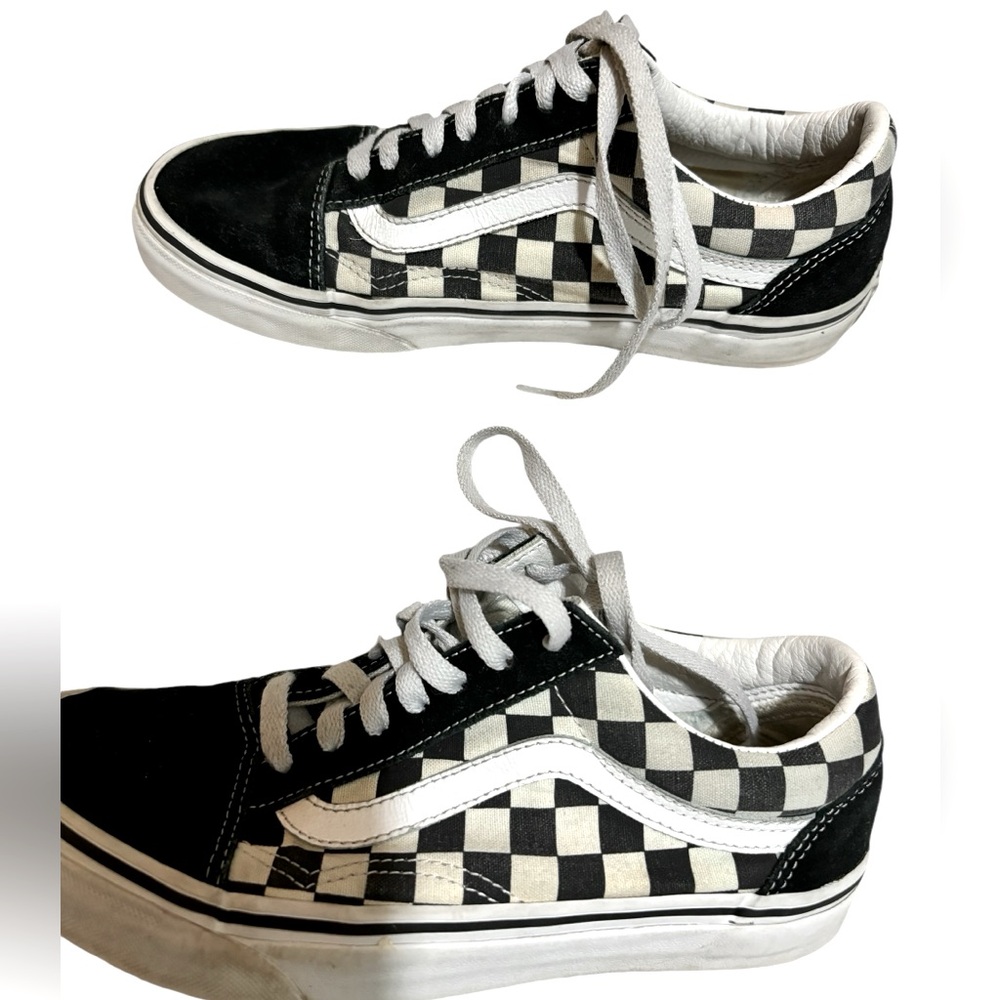 VANS Old Skool Black&White Check Canvas/Suede 5.5
